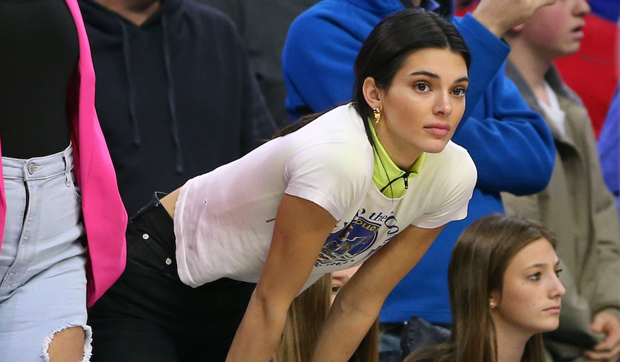 Kendall Jenner watching Ben Simmons play basketball