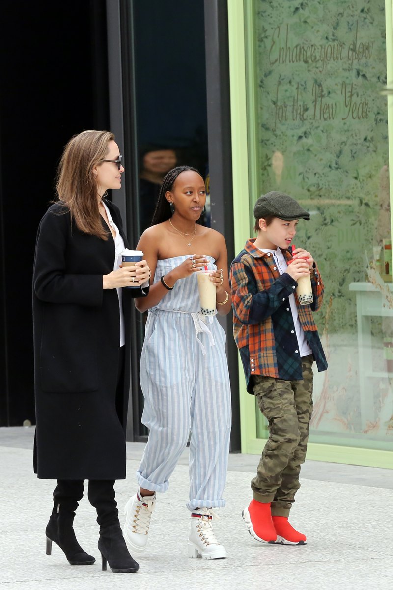 Zahara and Knox All Grown Up! Angelina Jolie And Her Stylish Kids Spend Quality Time At The Mall