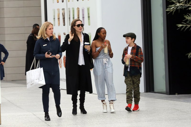 Zahara and Knox All Grown Up! Angelina Jolie And Her Stylish Kids Spend Quality Time At The Mall