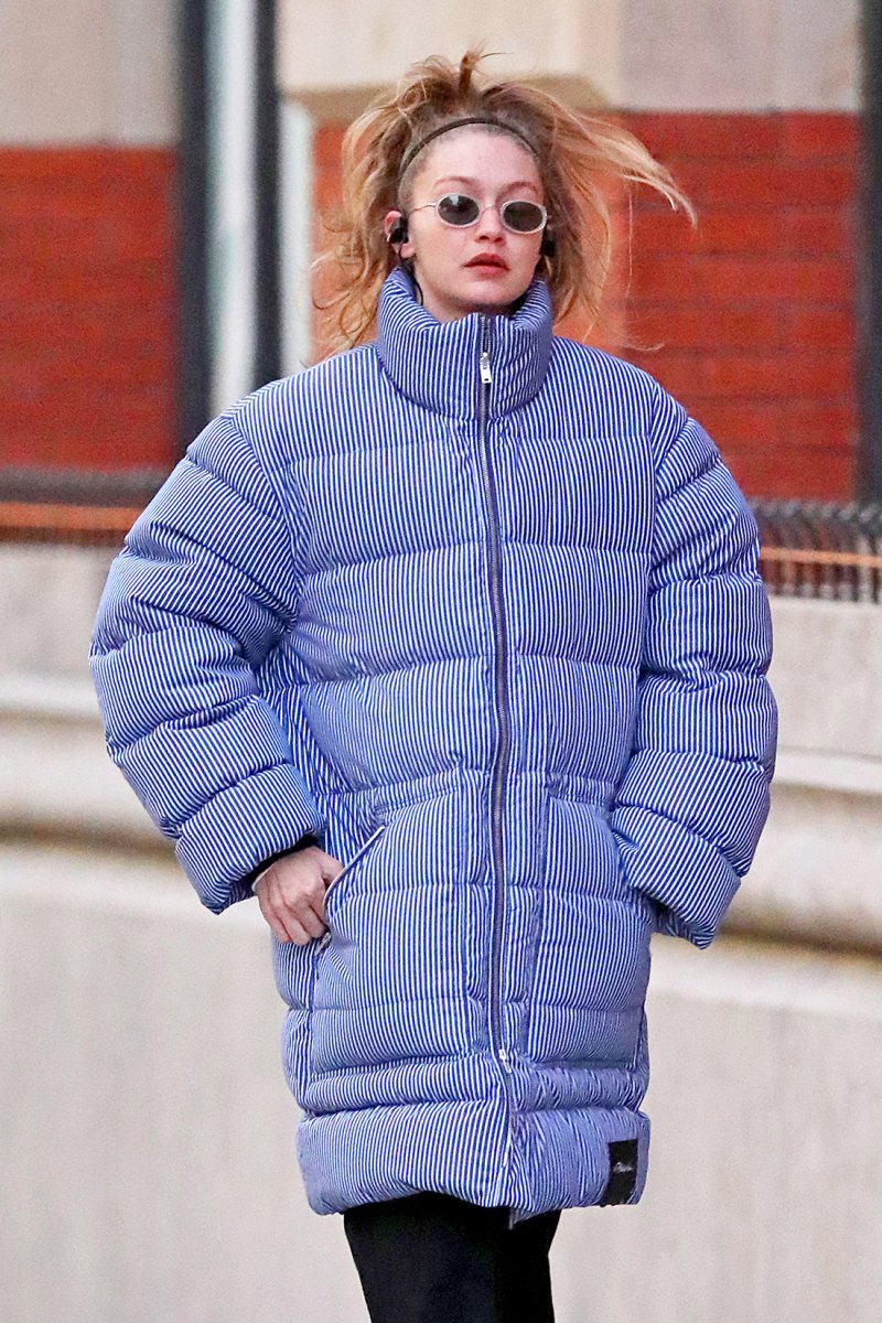 Gigi Hadid Wearing A Puffer Jacket And No Makeup Is A Mood