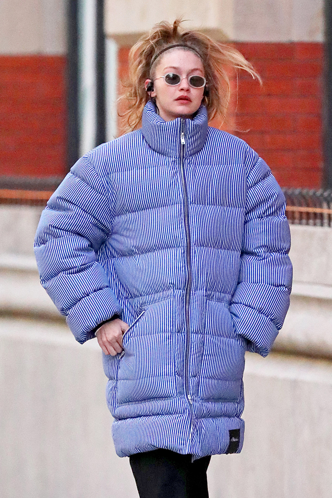 Gigi Hadid Wearing A Puffer Jacket And No Makeup Is A Mood