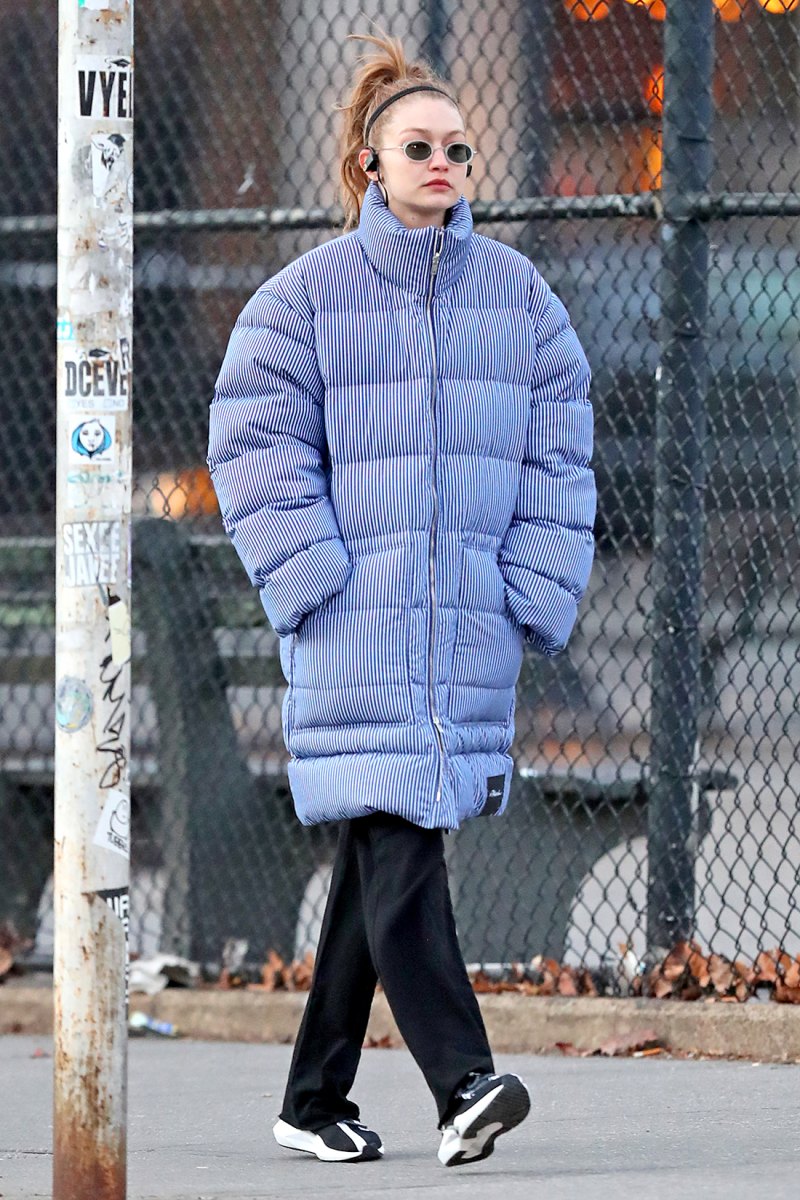 Gigi Hadid Wearing A Puffer Jacket And No Makeup Is A Mood