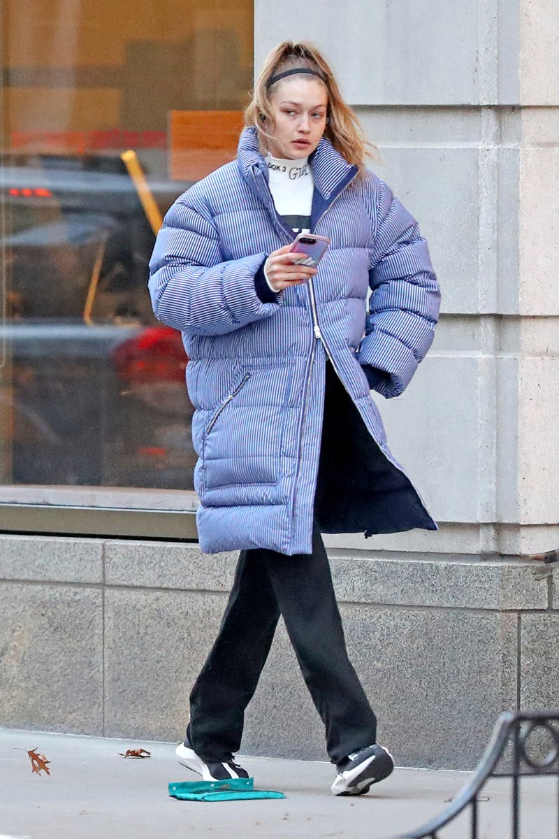 Gigi Hadid Wearing A Puffer Jacket And No Makeup Is A Mood