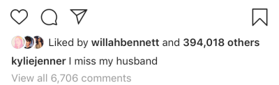 Kylie Jenner Instagram i miss my husband travis scott