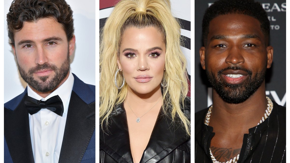 A split image of Brody Jenner, Khloe Kardashian and Tristan Thompson