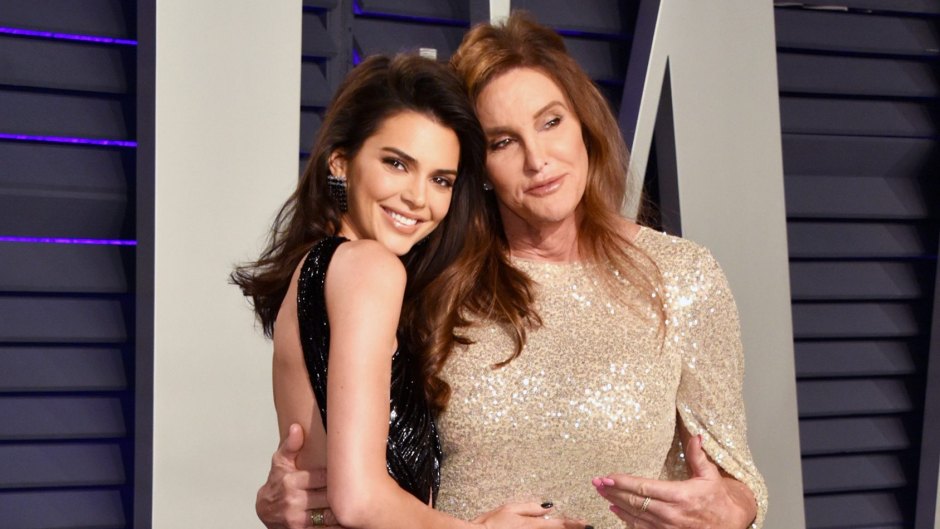 Kendall Jenner and Caitlyn Jenner posing together at the 2019 oscars vanity fair afterparty