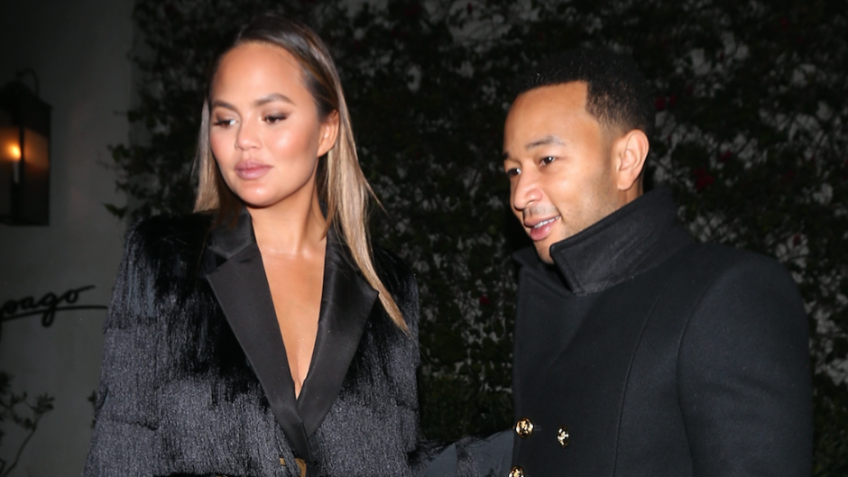 Chrissy Teigen and John Legend out to dinner in Beverly Hills wearing all black