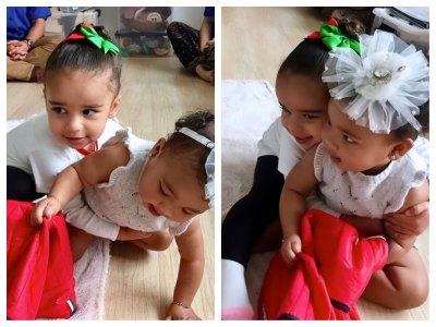 Dream Kardashian cuddling True Thompson