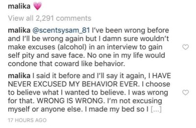 Malika Haqq comments about jordyn woods appearing on red table talk