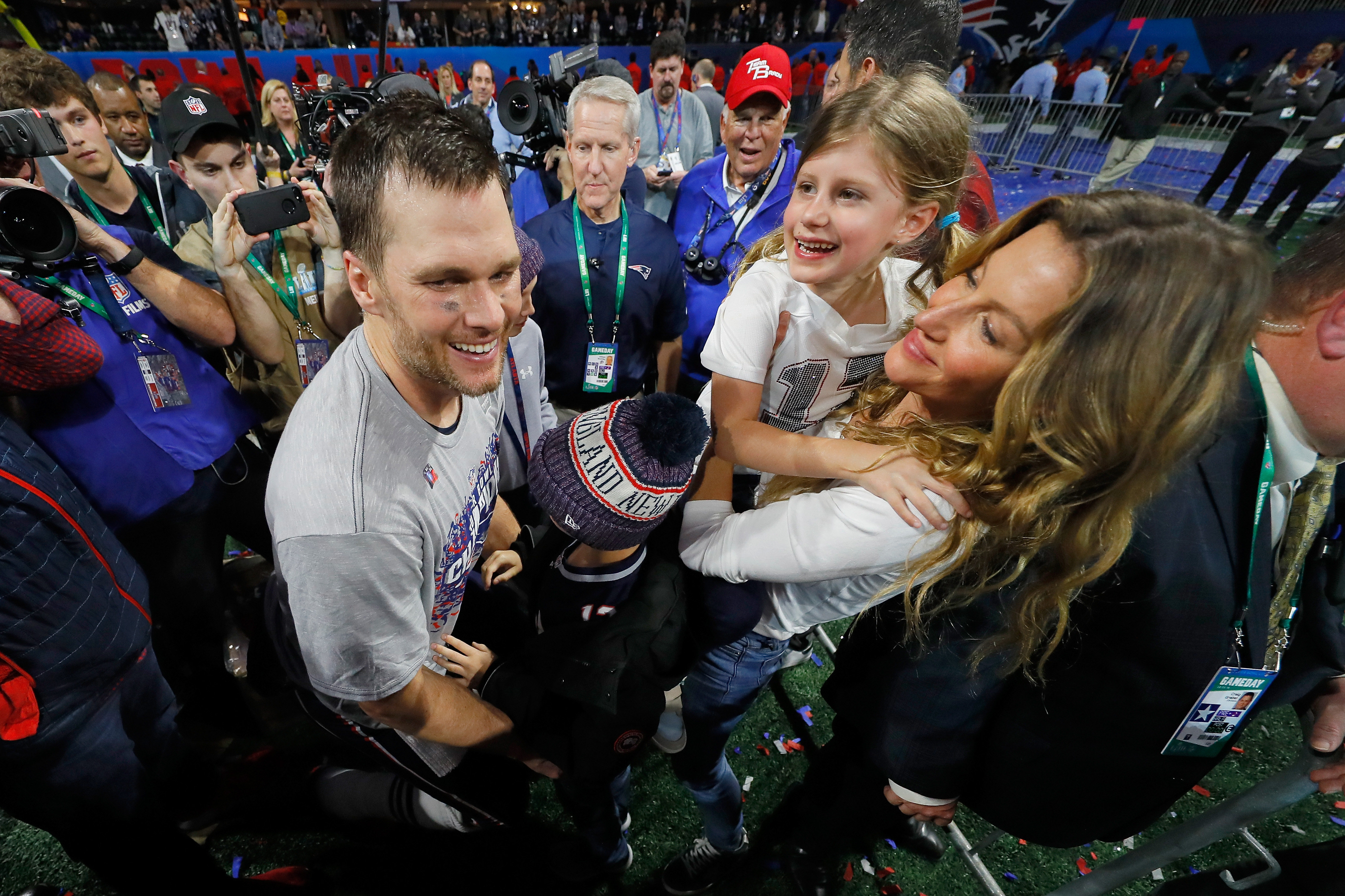 Gisele Bundchen Tom Brady daughter Vivian Super Bowl LIII - New England Patriots v Los Angeles Rams