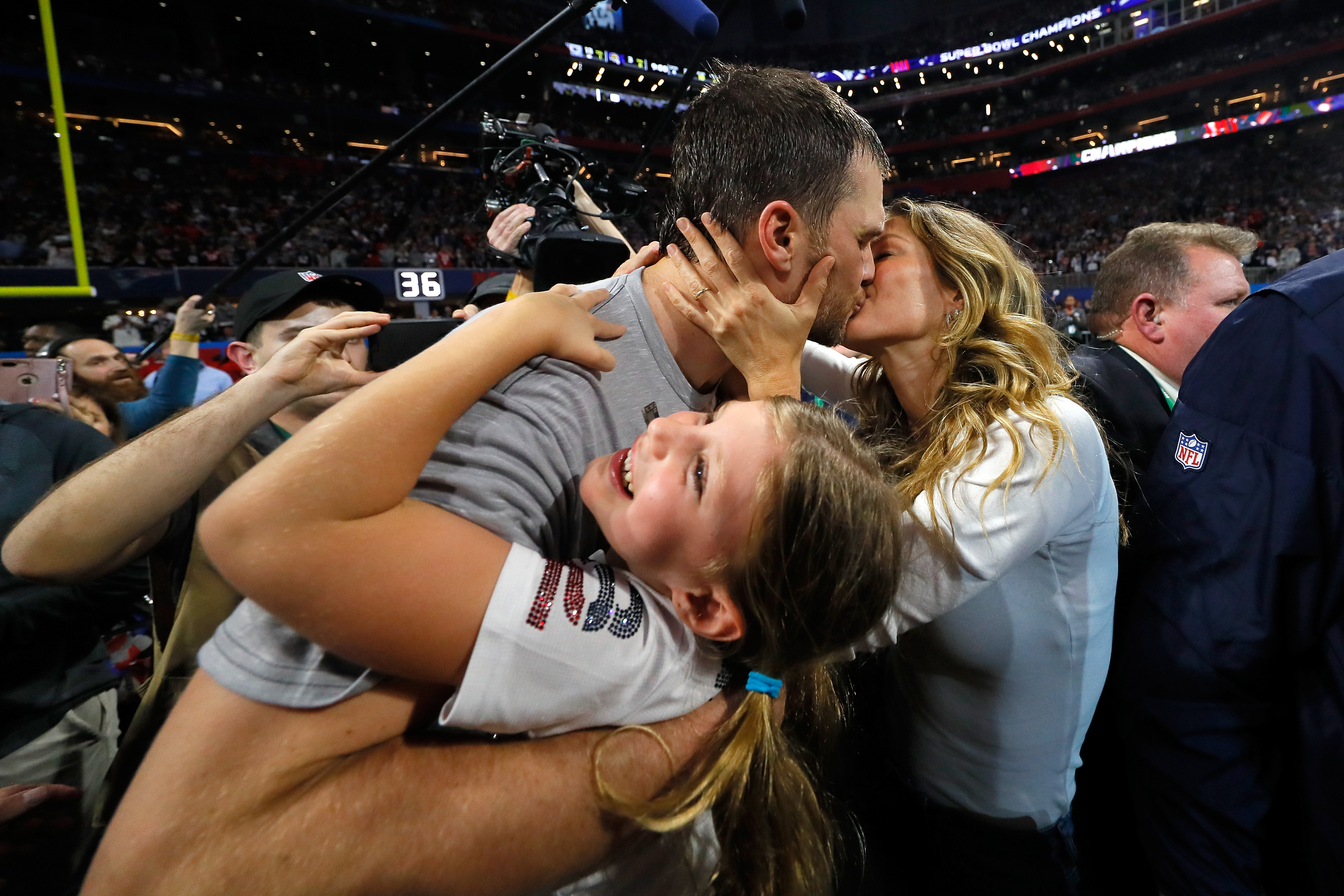 Gisele Bundchen Tom Brady daughter Vivian Super Bowl LIII - New England Patriots v Los Angeles Rams