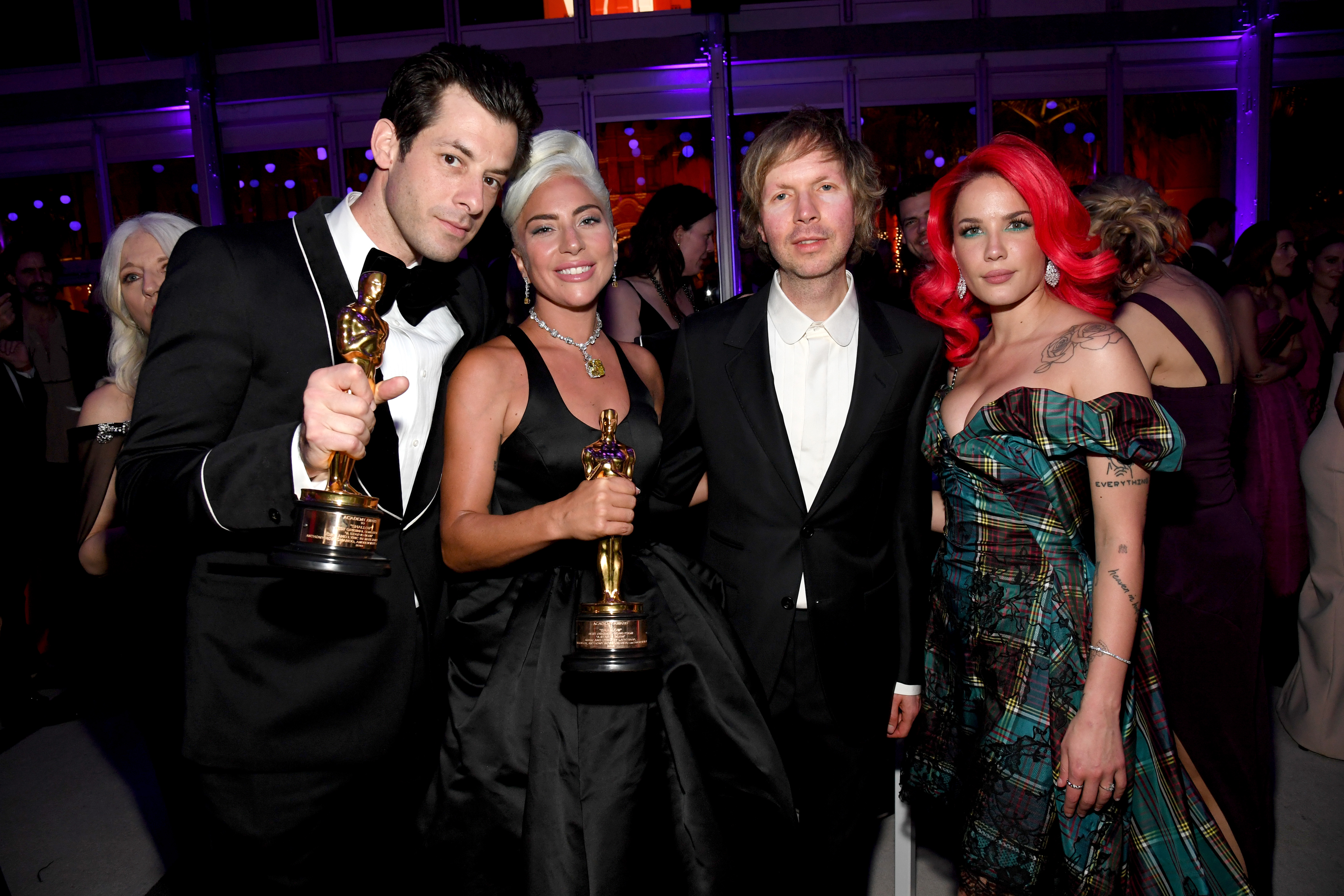 Mark Ronson and Lady Gaga, Beck and Halsey 2019 Vanity Fair Oscar Party Hosted By Radhika Jones - Inside