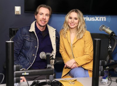 Kristen Bell wore a yellow jacket with Dax shepard