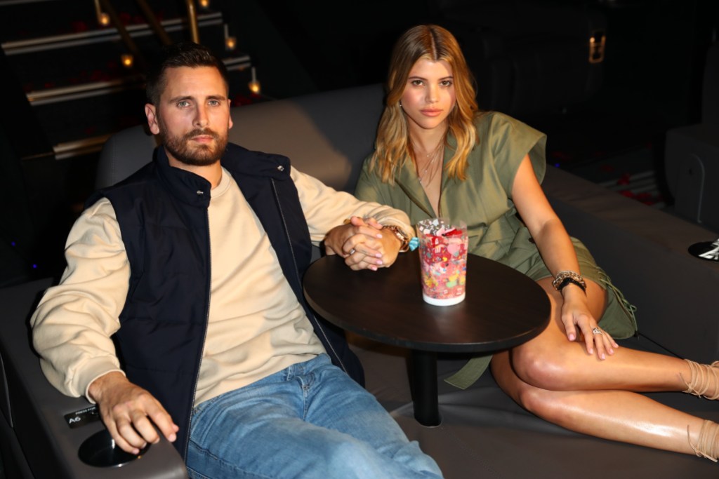 Scott Disick and Sofia Richie holding hands during valentine's day date at sugar factory