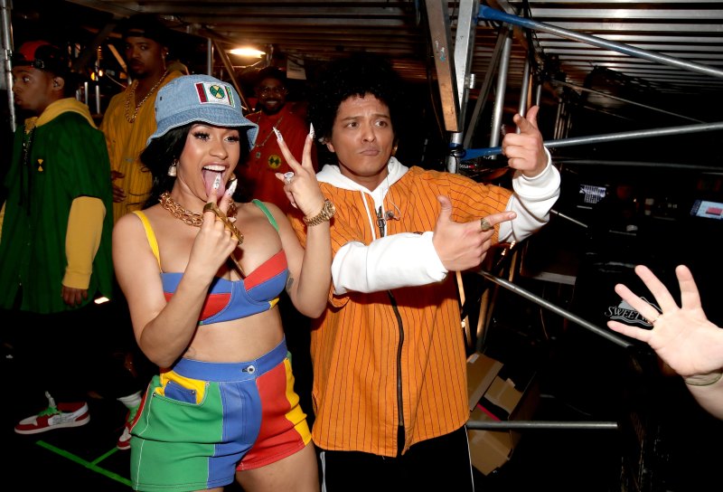 Cardi B and Bruno Mars 60th Annual GRAMMY Awards - Backstage