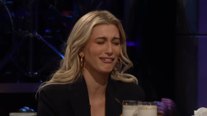 Hailey Baldwin making a disgusted face