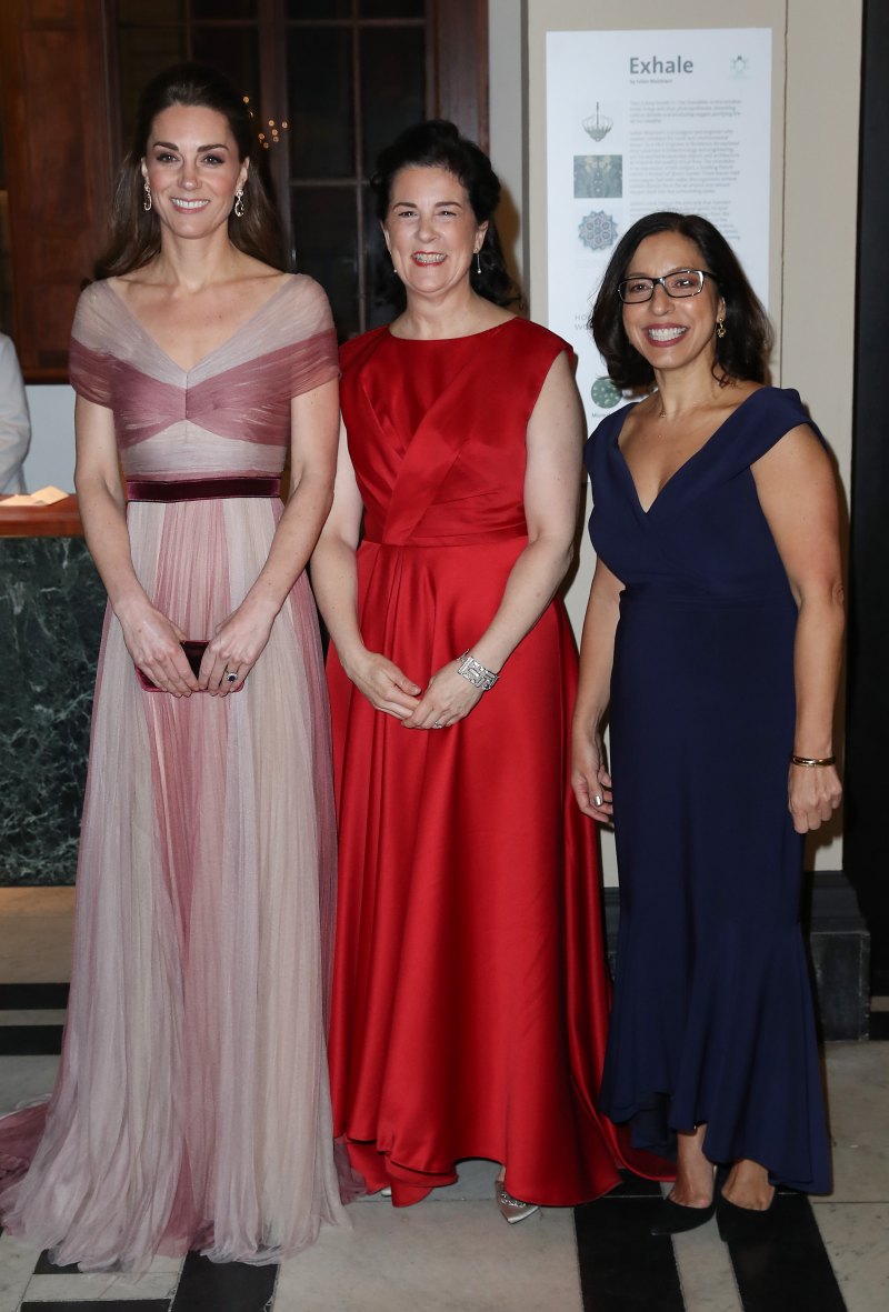 Kate Middleton in a pink gown while attending a gala in London