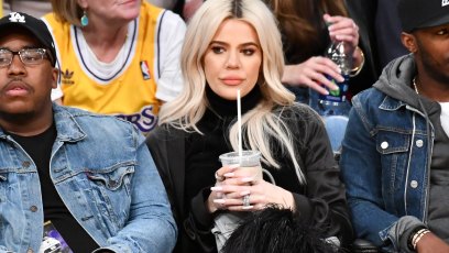 Khloe Kardashian watching Tristan Thompson play basketball