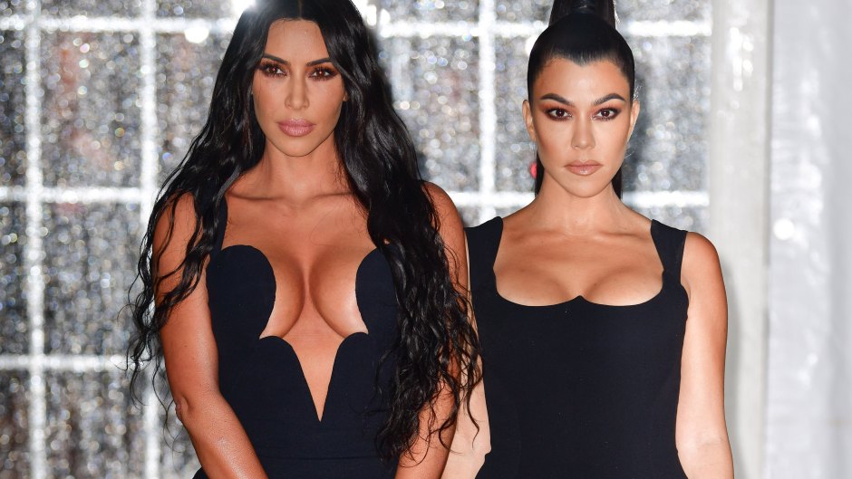 Kim Kardashian West and Kourtney Kardashian arrive to the amfAR Gala New York 2019 at Cipriani Wall Street on February 6, 2019 in New York City.
