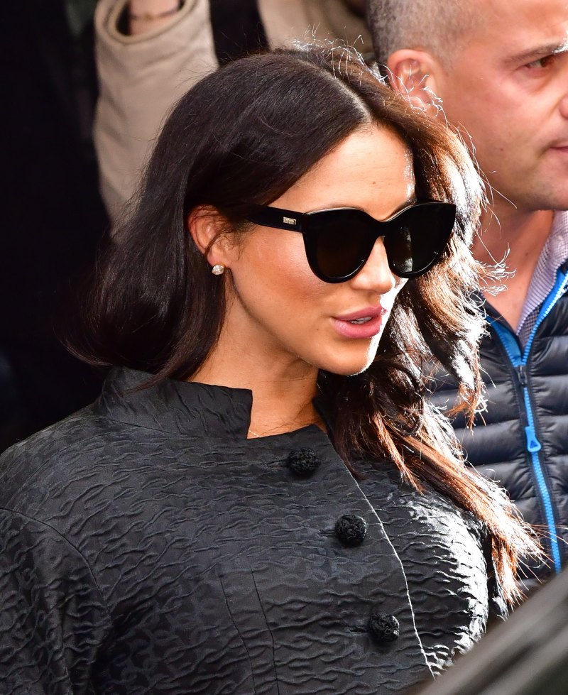 Meghan Markle wearing all black while walking in NYC
