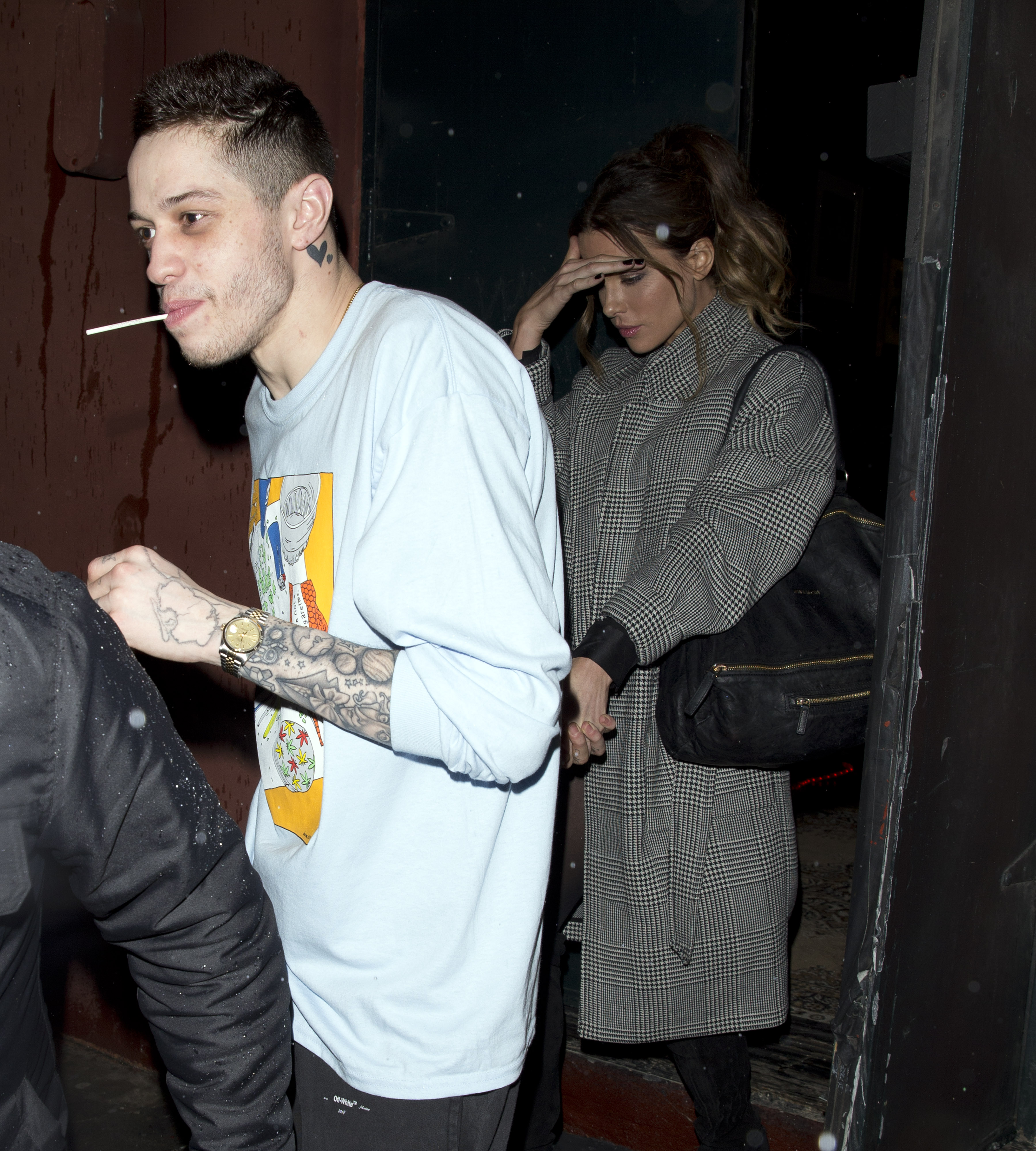 Kate Beckinsale holds hands with new man Pete Davidson as they left the 'LAGO' bar in Los Angeles, CA 