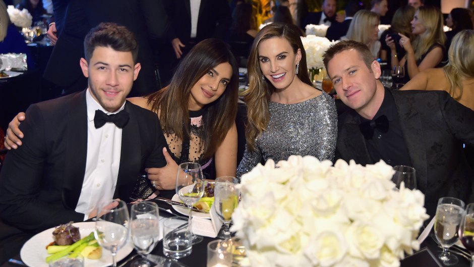 Nick Jonas, Priyanka Chopra, Elizabeth Chambers and Armie Hammer attend Learning Lab Ventures 2019 Gala Presented by Farfetch at Beverly Hills Hotel on January 31, 2019 in Beverly Hills, California
