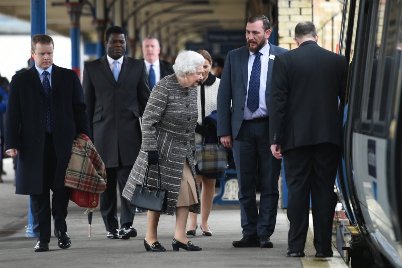 Queen Elizabeth II Arrives at King's Lynn Railway Station
