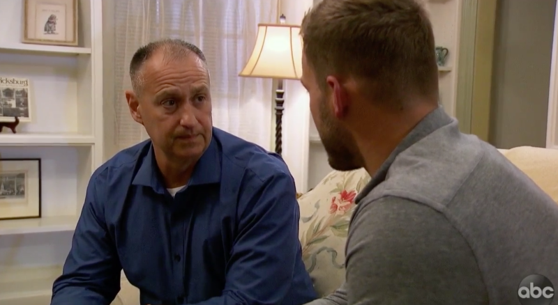 Colton talking to Caelynn's dad