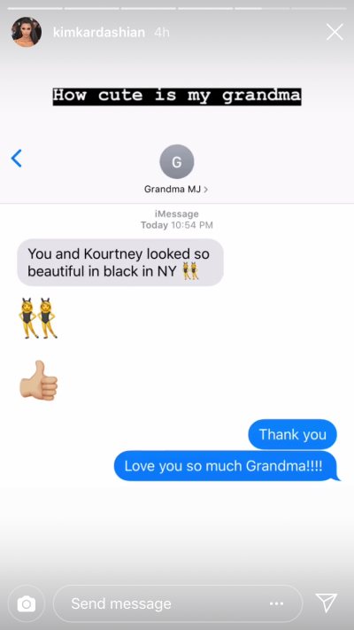 kim kardashian grandma mj texts
