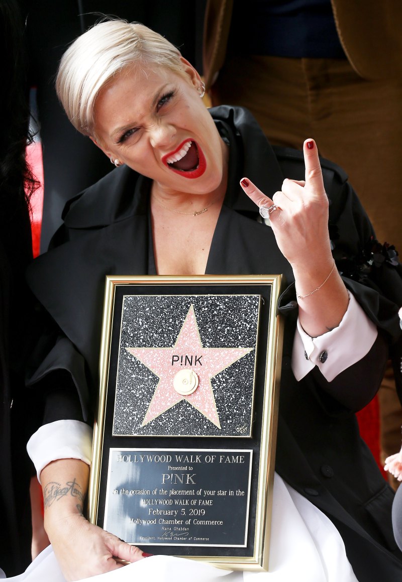 pink at hollywood walk of fame
