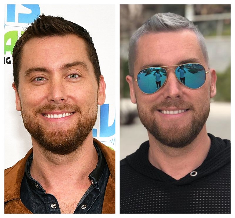 A split image of Lance Bass