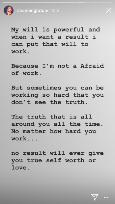 Channing Tatum Instagram Story