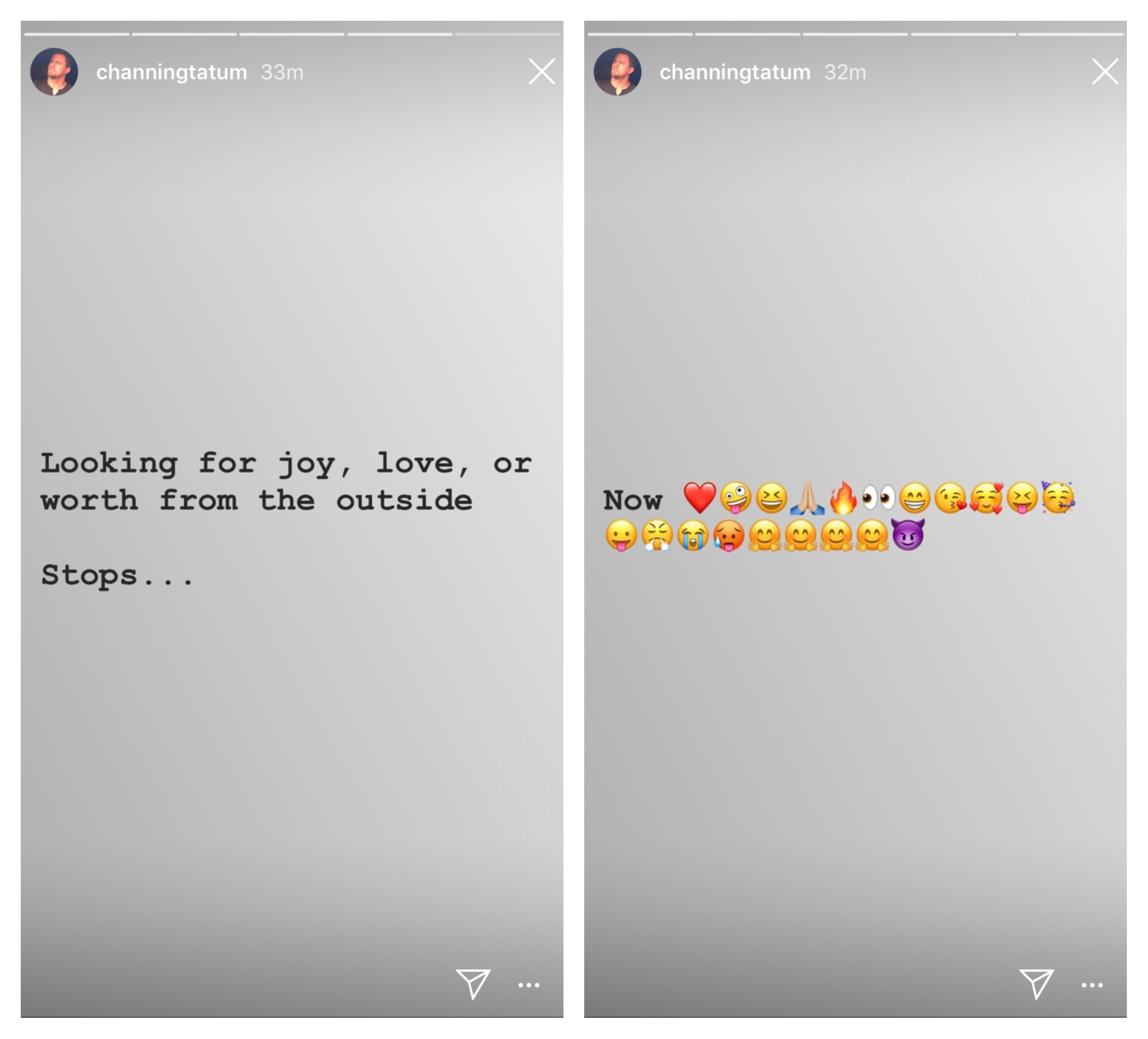Channing Tatum Instagram story.
