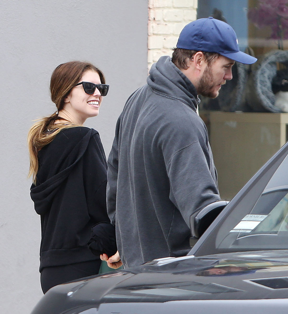 Chris Pratt and Fiancee Katherine Schwarzenegger Are All Smiles Leaving the Gym