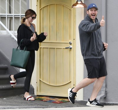 Chris Pratt and Fiancee Katherine Schwarzenegger Are All Smiles Leaving the Gym