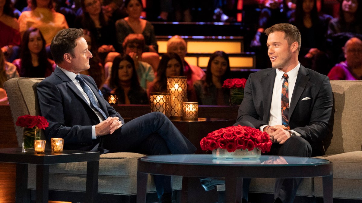 Colton Underwood and Chris Harrison