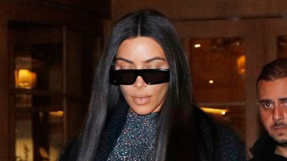 Kim Kardashian's Sheer Bodysuit in Paris