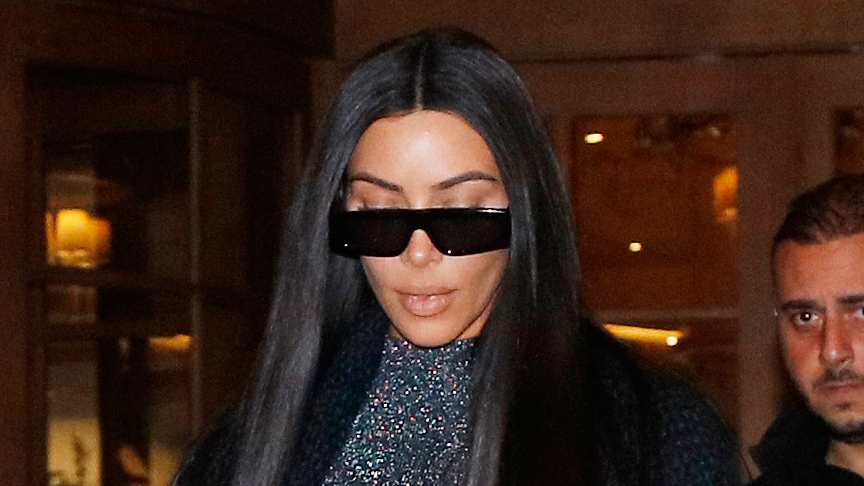 Kim Kardashian's Sheer Bodysuit in Paris