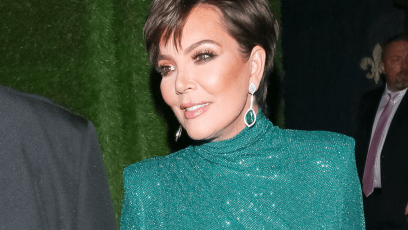 Kris Jenner wearing a sparkly, green gown