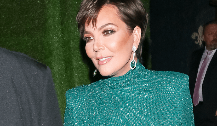 Kris Jenner wearing a sparkly, green gown