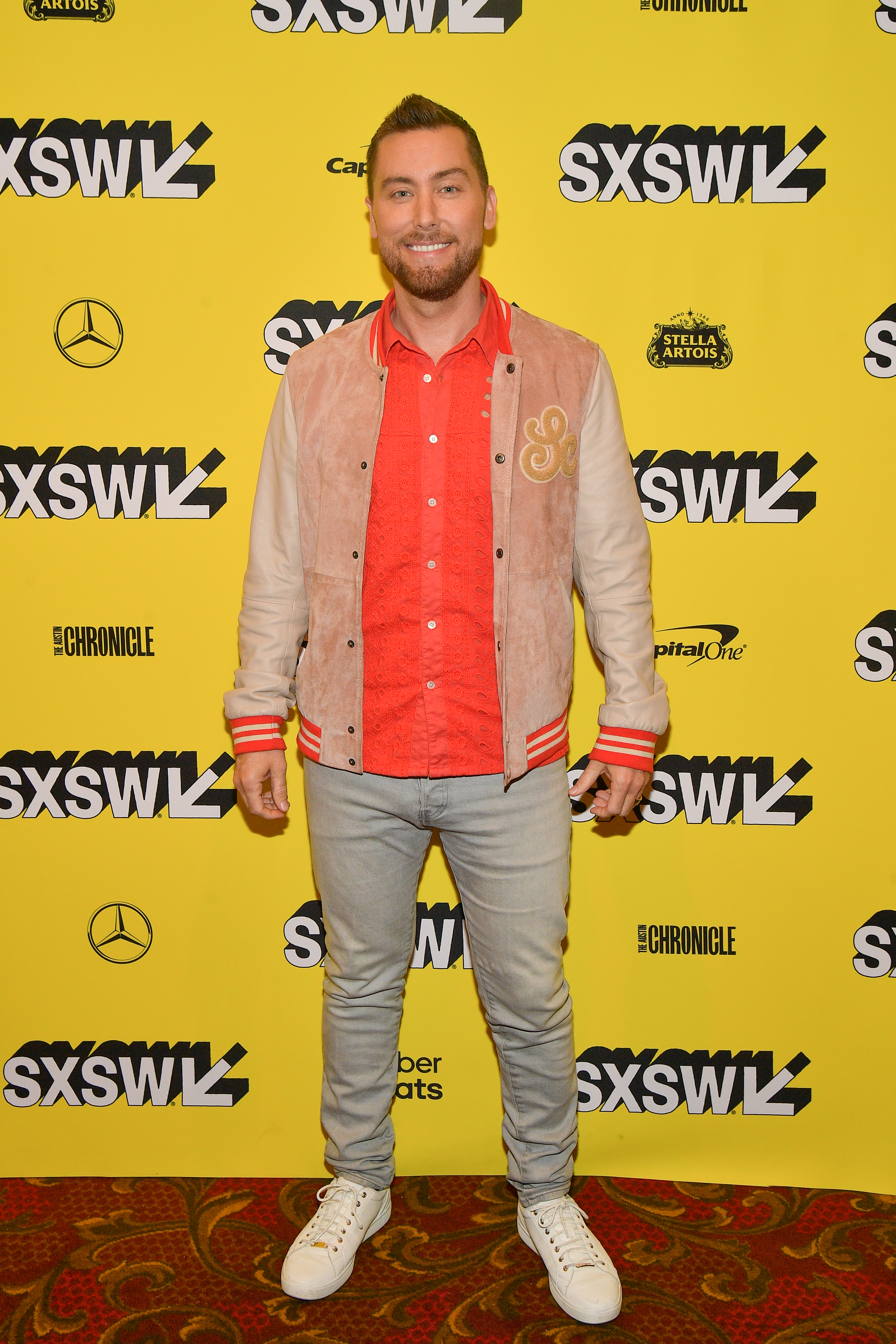 Matthew Charles Ducey, Lance Bass, Aaron Kunkel, Joey Fatone, Nicholas Caprio, and Dave Holmes attend the 'The Boy Band Con: The Lou Pearlman Story' Premiere