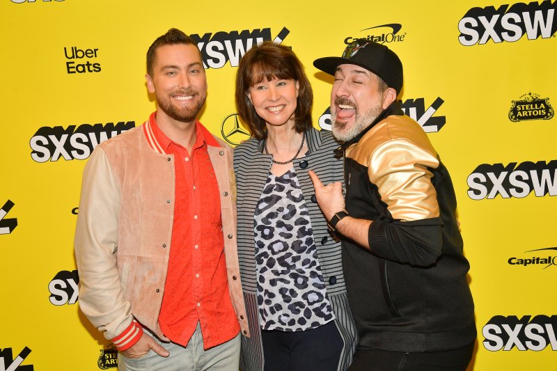 Matthew Charles Ducey, Lance Bass, Aaron Kunkel, Joey Fatone, Nicholas Caprio, and Dave Holmes attend the 'The Boy Band Con: The Lou Pearlman Story' Premiere