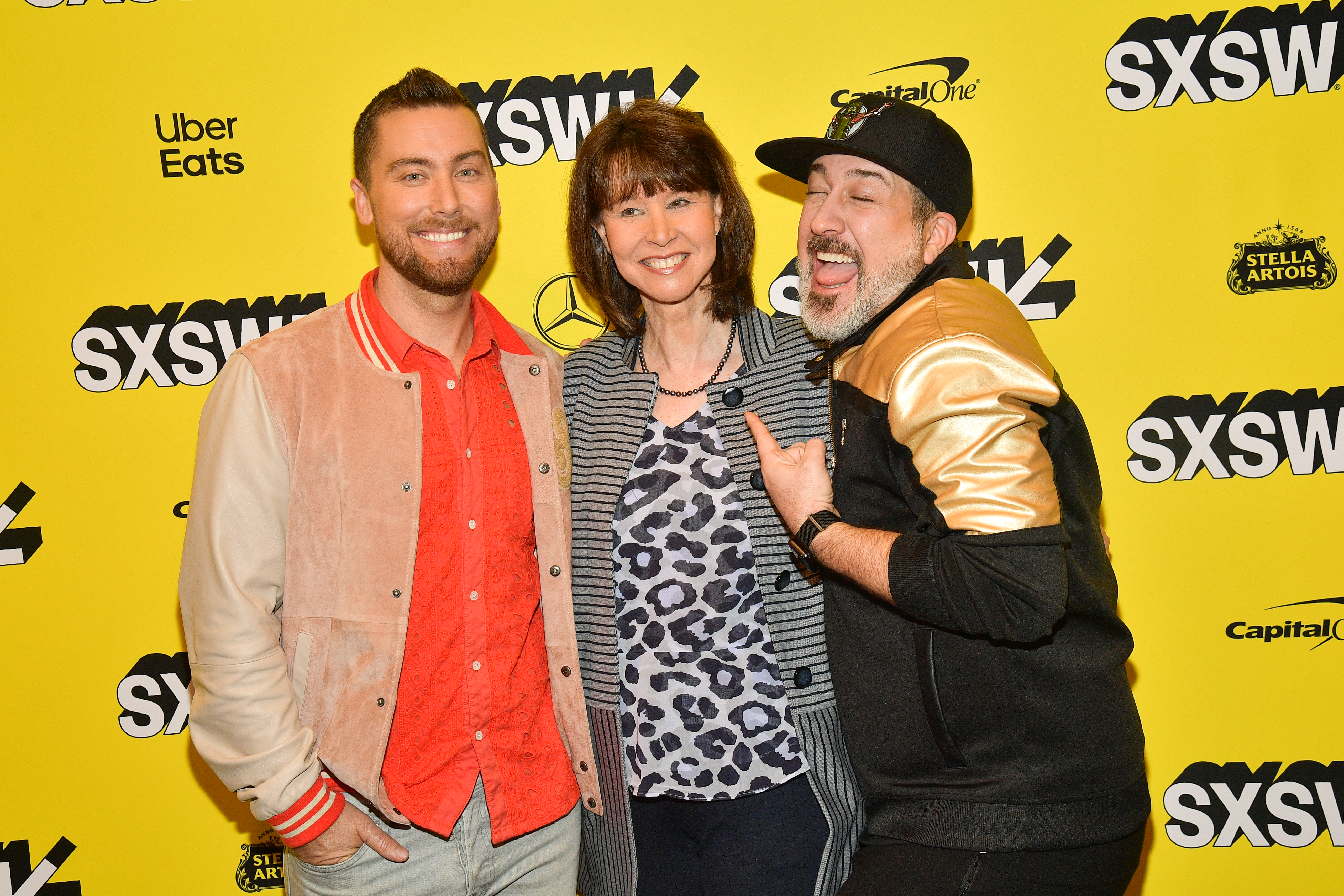 Matthew Charles Ducey, Lance Bass, Aaron Kunkel, Joey Fatone, Nicholas Caprio, and Dave Holmes attend the 'The Boy Band Con: The Lou Pearlman Story' Premiere