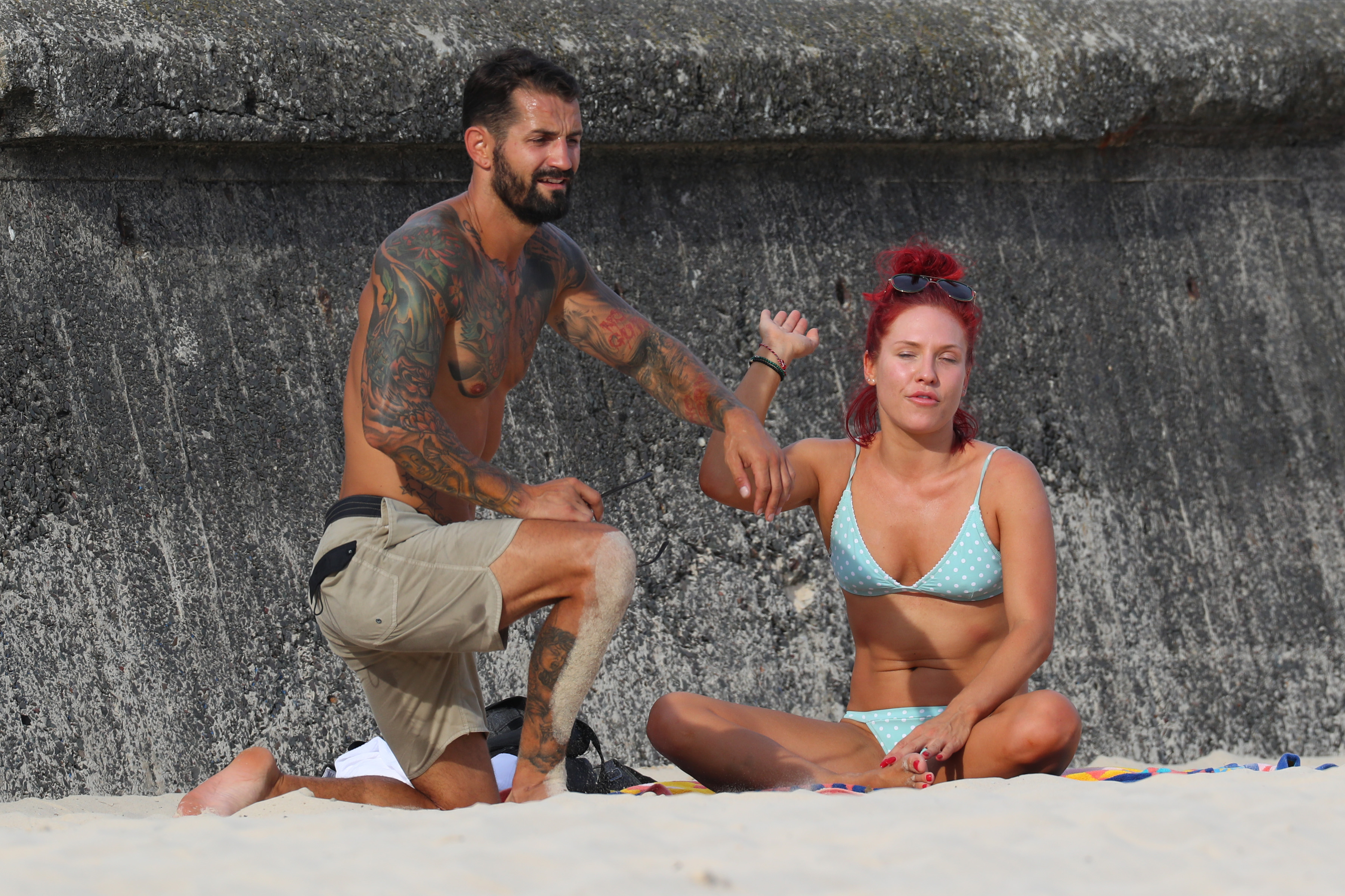 dwts sharna burgess in bikini talking to new man