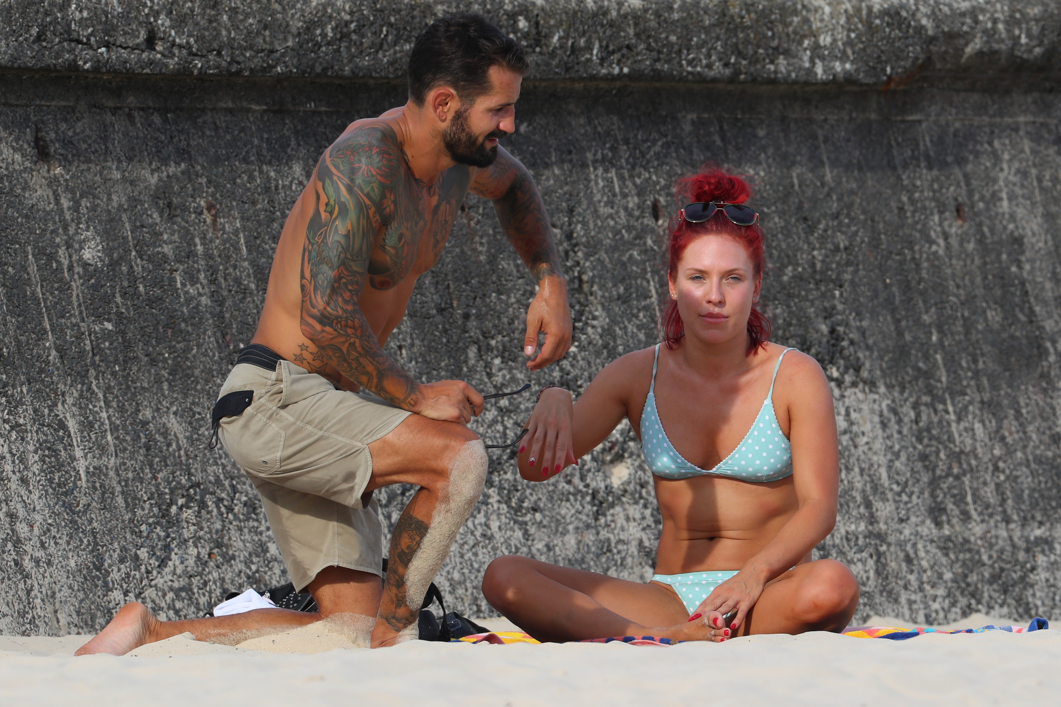 dwts sharna burgess in bikini talking to new man