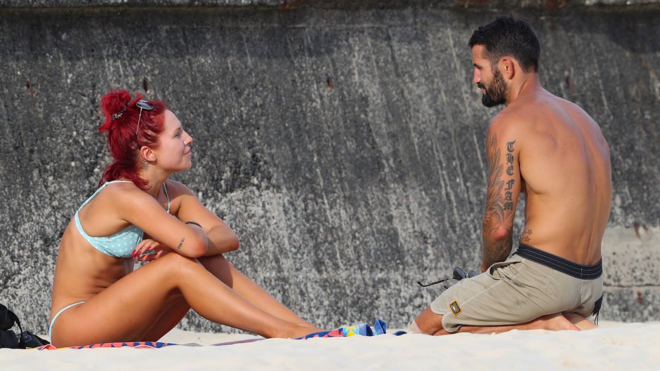 DWTS sharna burgess spotted with mystery man on aussie beach