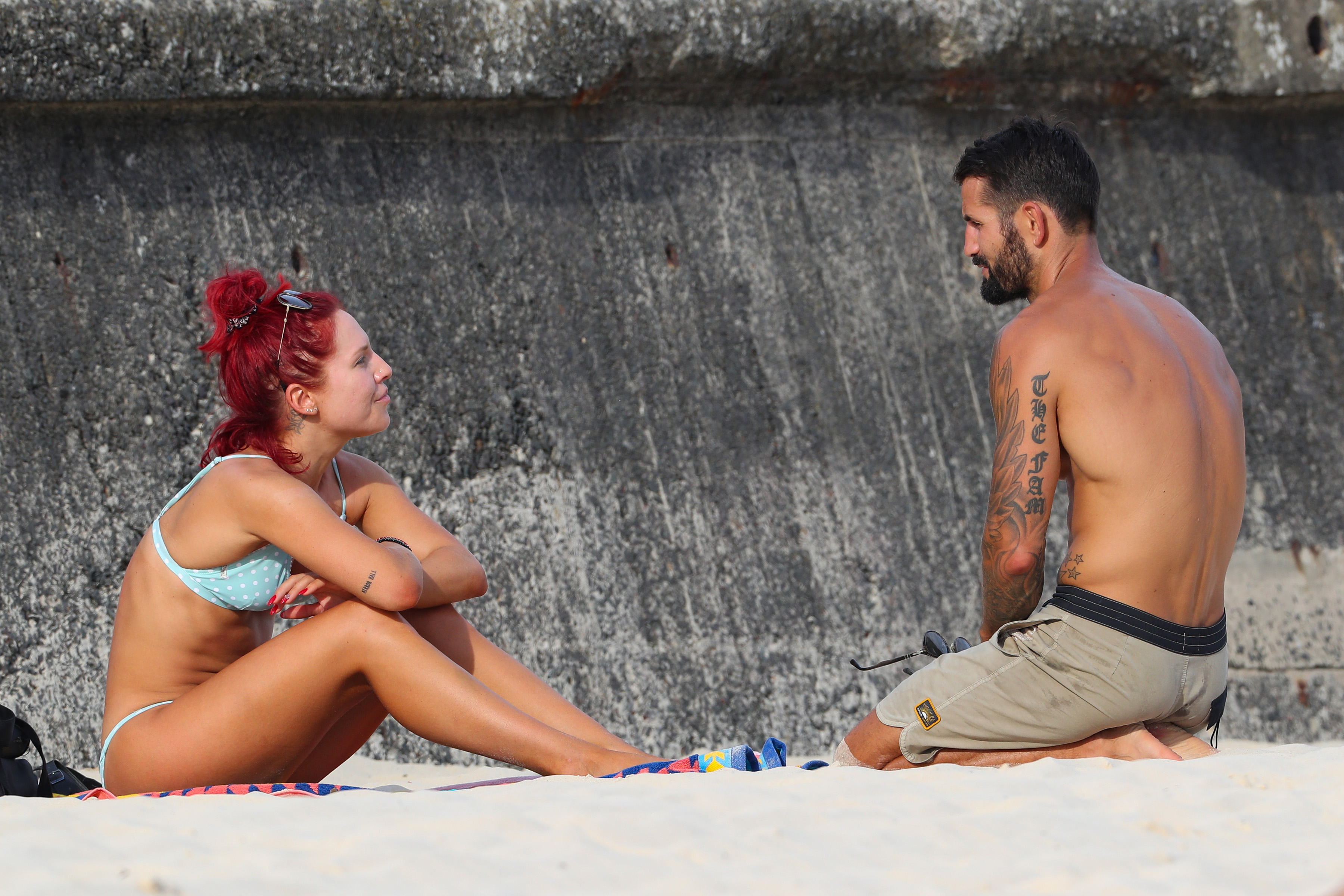 dwts sharna burgess in bikini talking to new man
