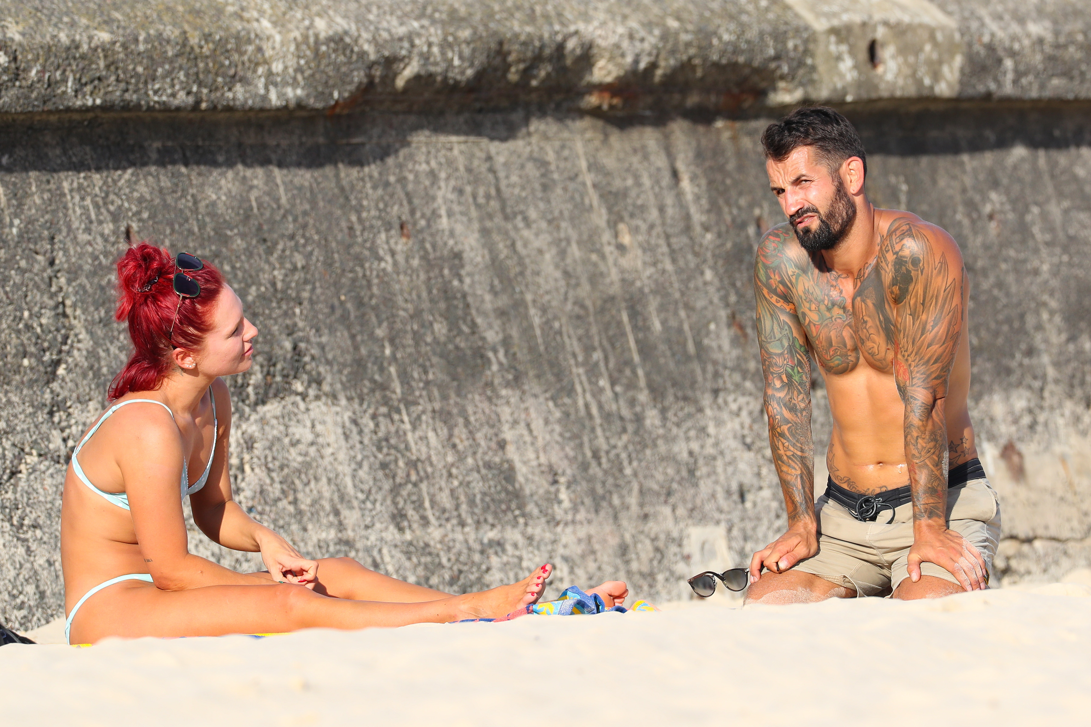 dwts sharna burgess in bikini talking to new man