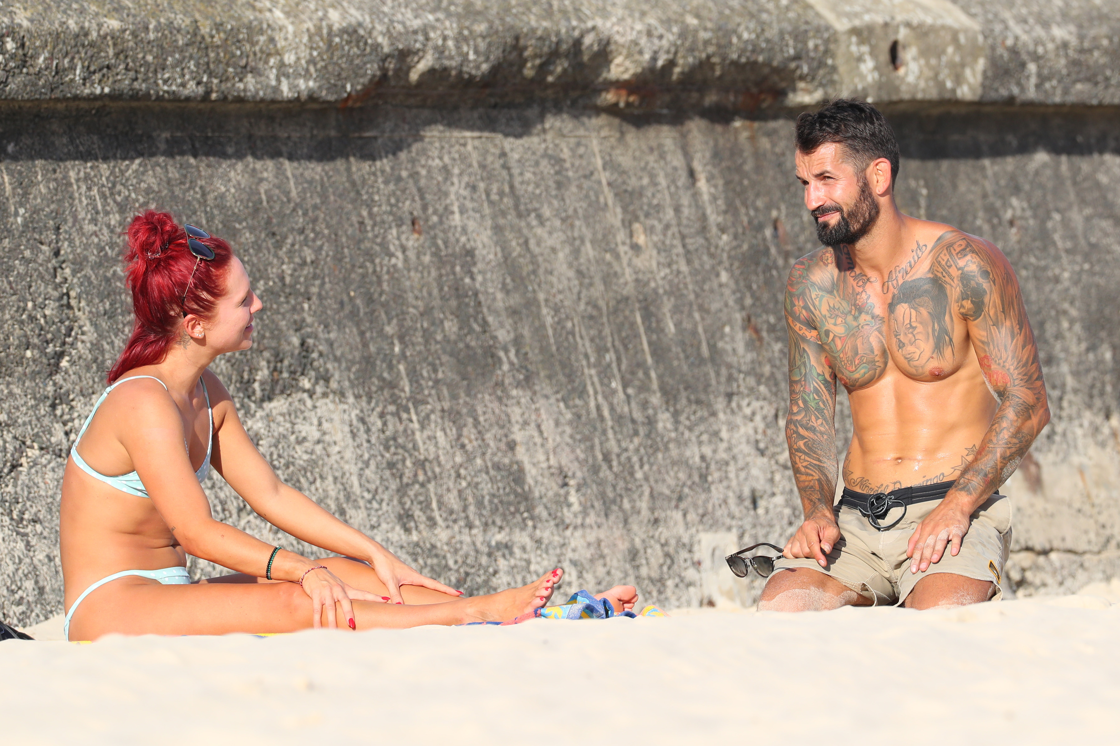 dwts sharna burgess in bikini talking to new man
