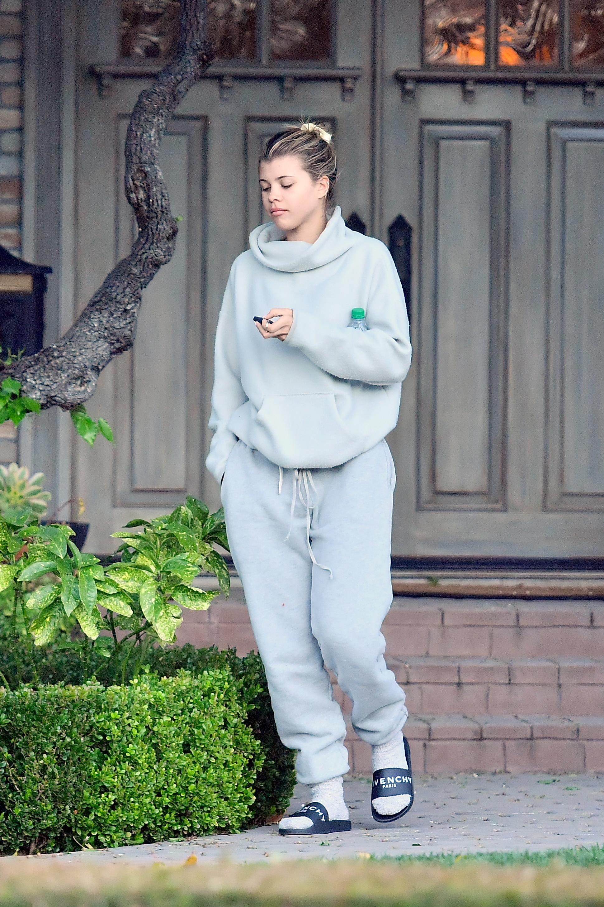 Sofia Richie wearing grey sweats